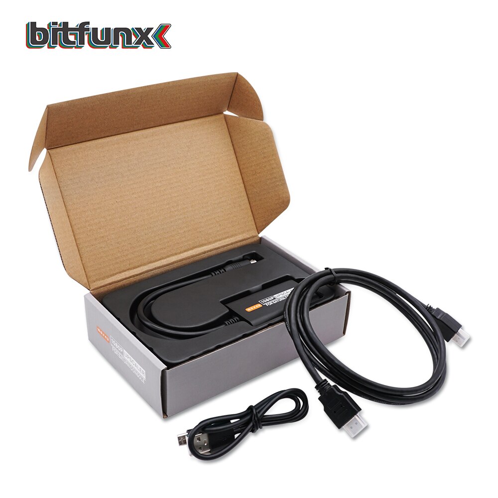 Bitfunx convertisseur HDMI pour SEGA Saturn SS 1080p Upscaler 4:3/16:9 rapport d'aspect commutateur entrée s-vidéo