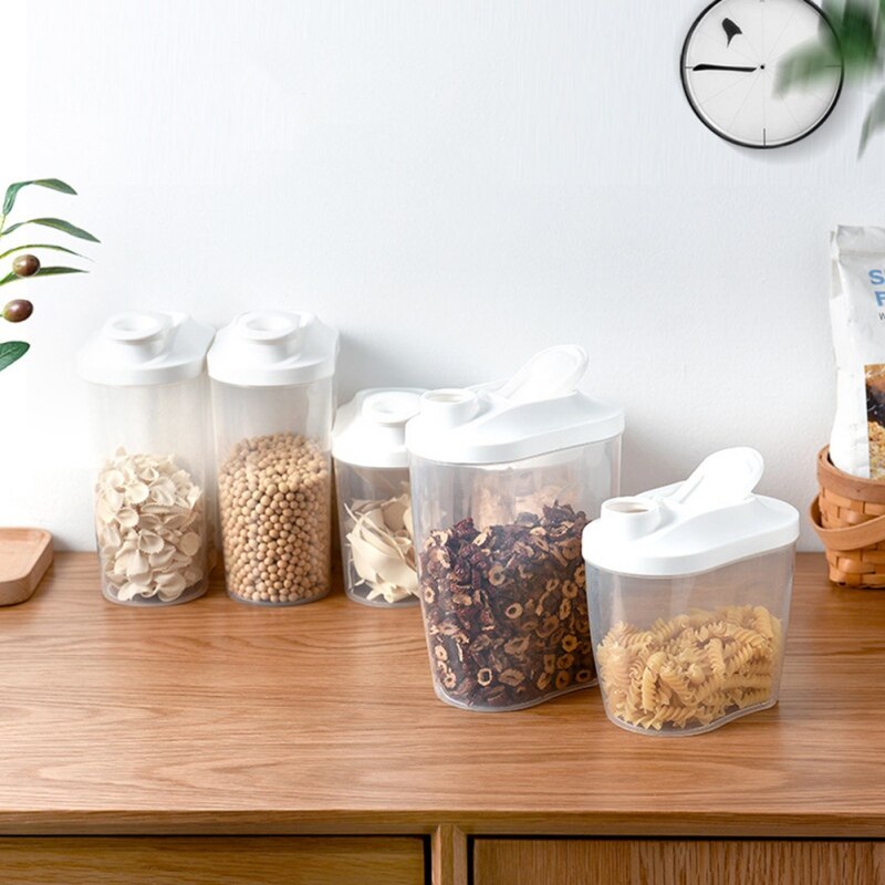 Food Storage Container Set Kitchen Grain Storage Box Transparent Sealed Cereal Kitchen & Pantry Organization Nut Pasta Storage