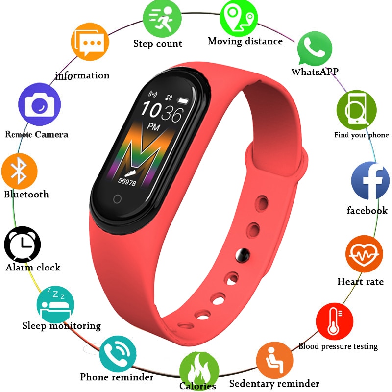 M5 Sport Smart Horloge Mannen Bluetooth Horloge Polsbandje Vrouwen Call Smartwatch Spelen Muziek Armband Smartband