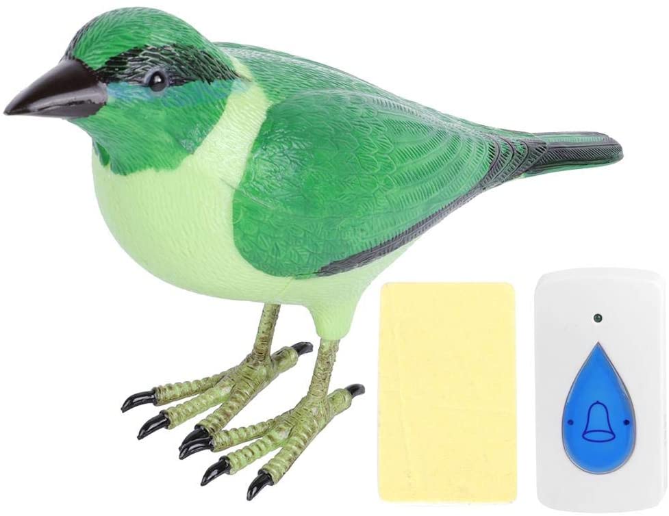 Unique Wireless Digital Jingle Bell Clear Simulation Bird Sound Home Green Remote Control Chime Doorbell