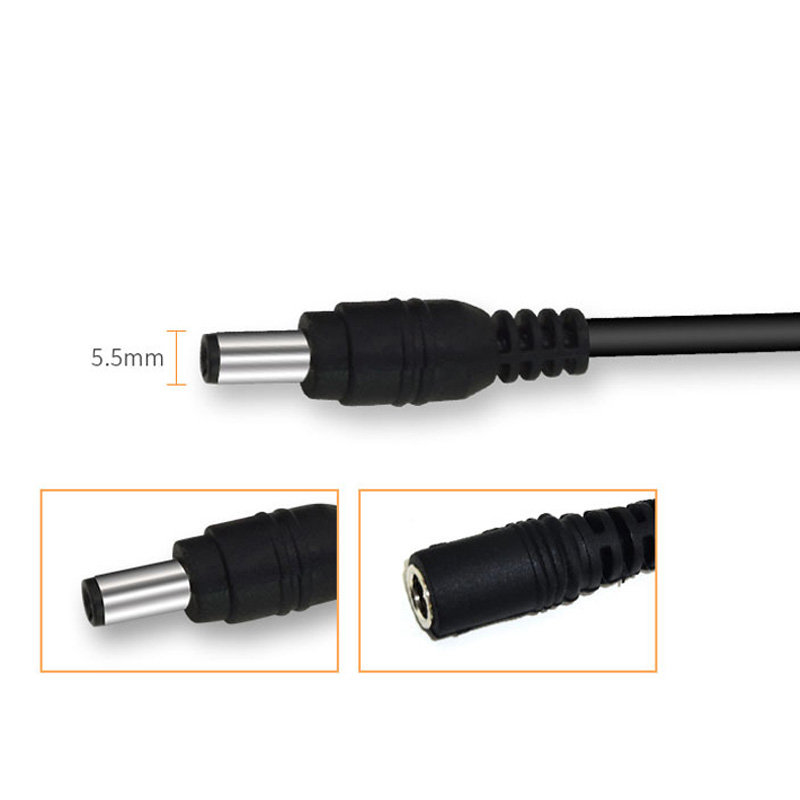 1/2/3/5M 12V 5521 Dc Stroomverlengkabel Snoer 5.5*2.1Mm Jack Mannelijke Naar Vrouwelijke Voedingskabel Voor Wifi Ahd Ip Beveiligings Cams Cctv Etc