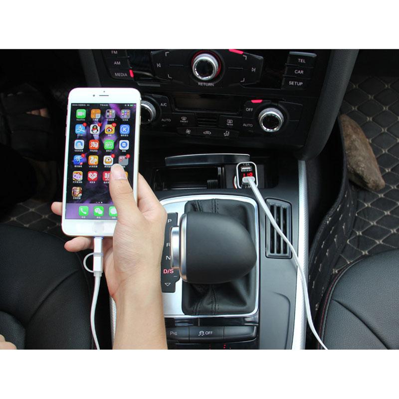 Dual Usb Car Charger Snelle Mobiele Telefoon Oplader 12/24V Plug Power Glow Adapter Mobiele Telefoon Autolader