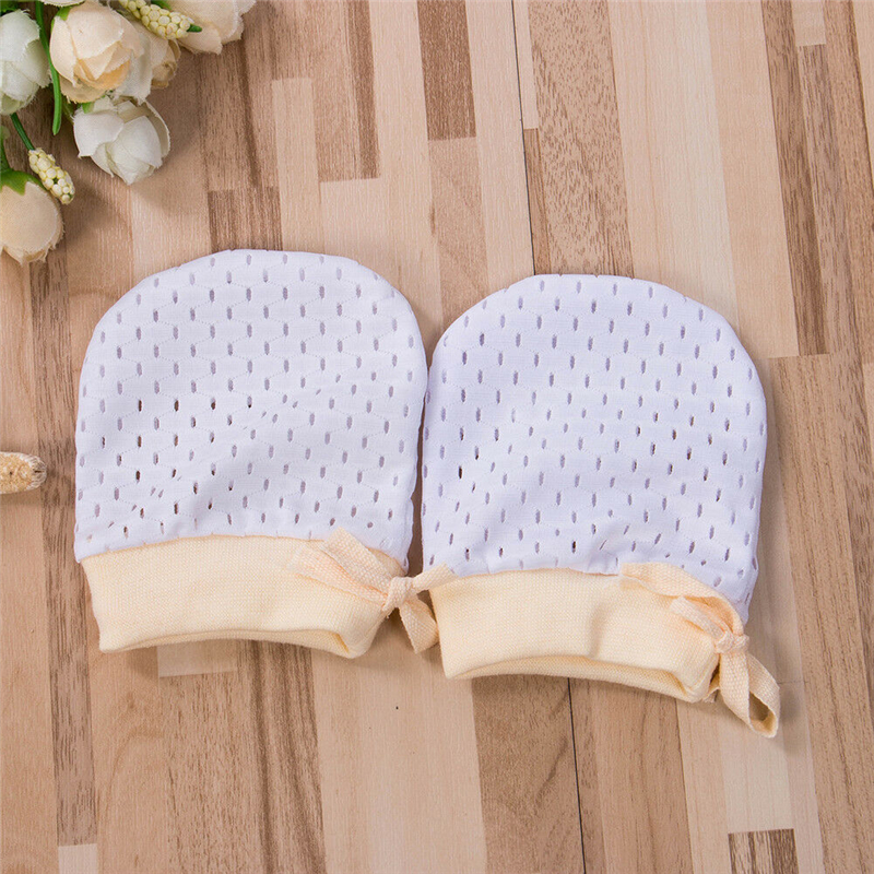 UK 1 Pair Newborn Anti Scratching Gloves Ice Silk Soft Mitten Protection Gloves