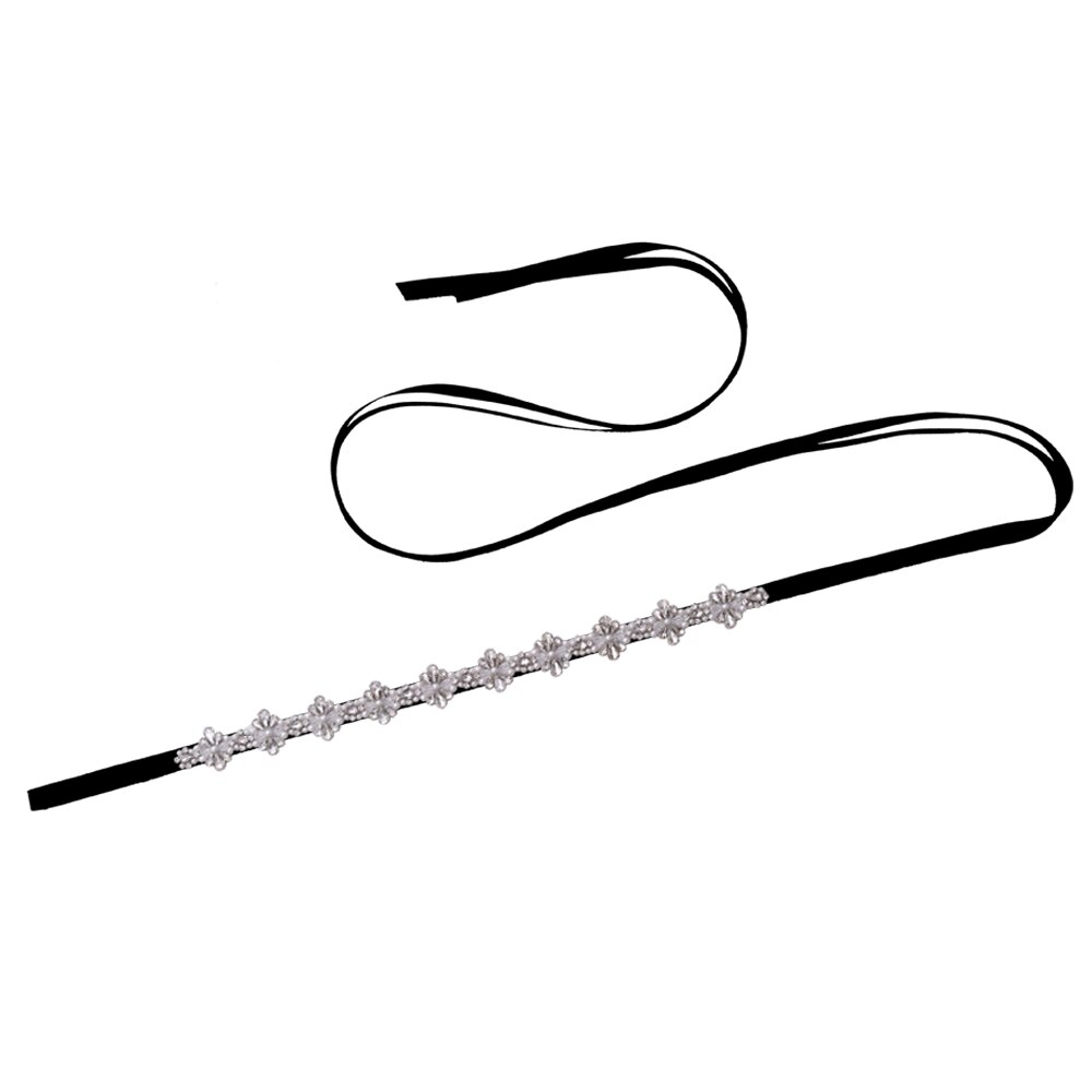 OLOMLB Cintura per Abito Da Sposa Da Sposa di applique Da Sposa Da Sposa Strass fascia Cinture Donna Cinture per il Nero Abiti Da Cerimonia: nero