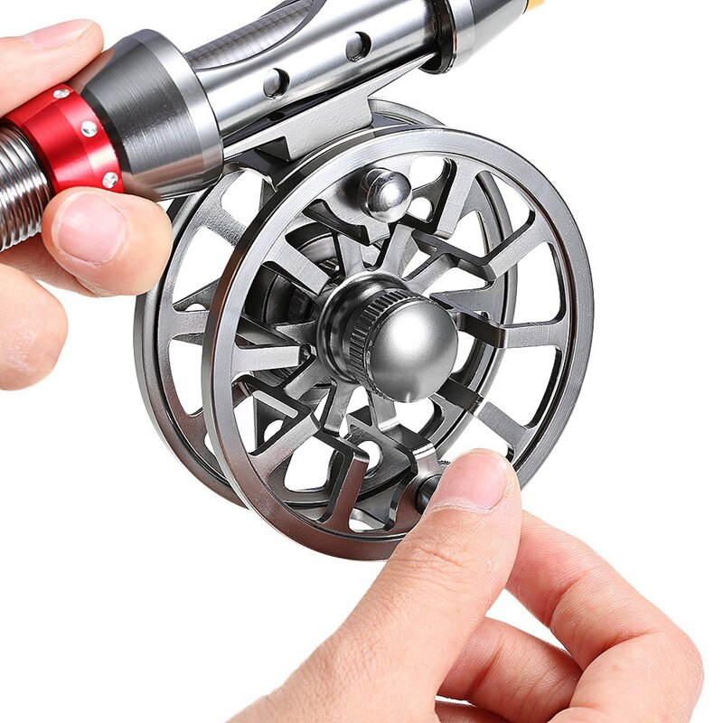 LEO Fly Fishing Reels AL 75 Aluminum Alloy 2 + 1 Ball Bearing 1:1 Gear Ratio Outdoor Rafting Fishing Tackle Reel Pesca