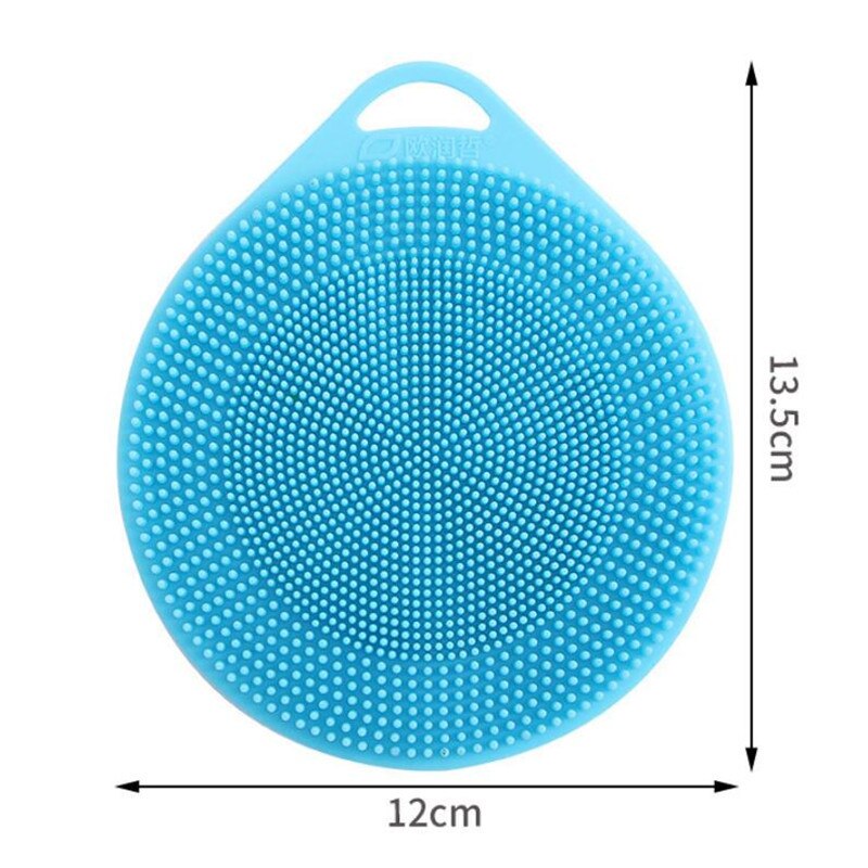 1PC Kitchen Cleaning Brush Silicone Dishwashing Brush Fruit Vegetable Cleaning Brushes Pot Pan Sponge Scouring Pads