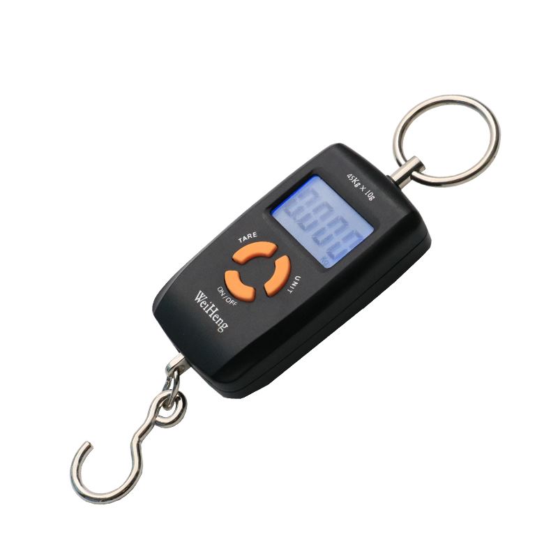 0-10Kg/5g 10-45Kg/10g Portable Mini Digital Scale Double Precision LCD Display Backlight Luggage Scale With Tape Measure: Blcak Small ring