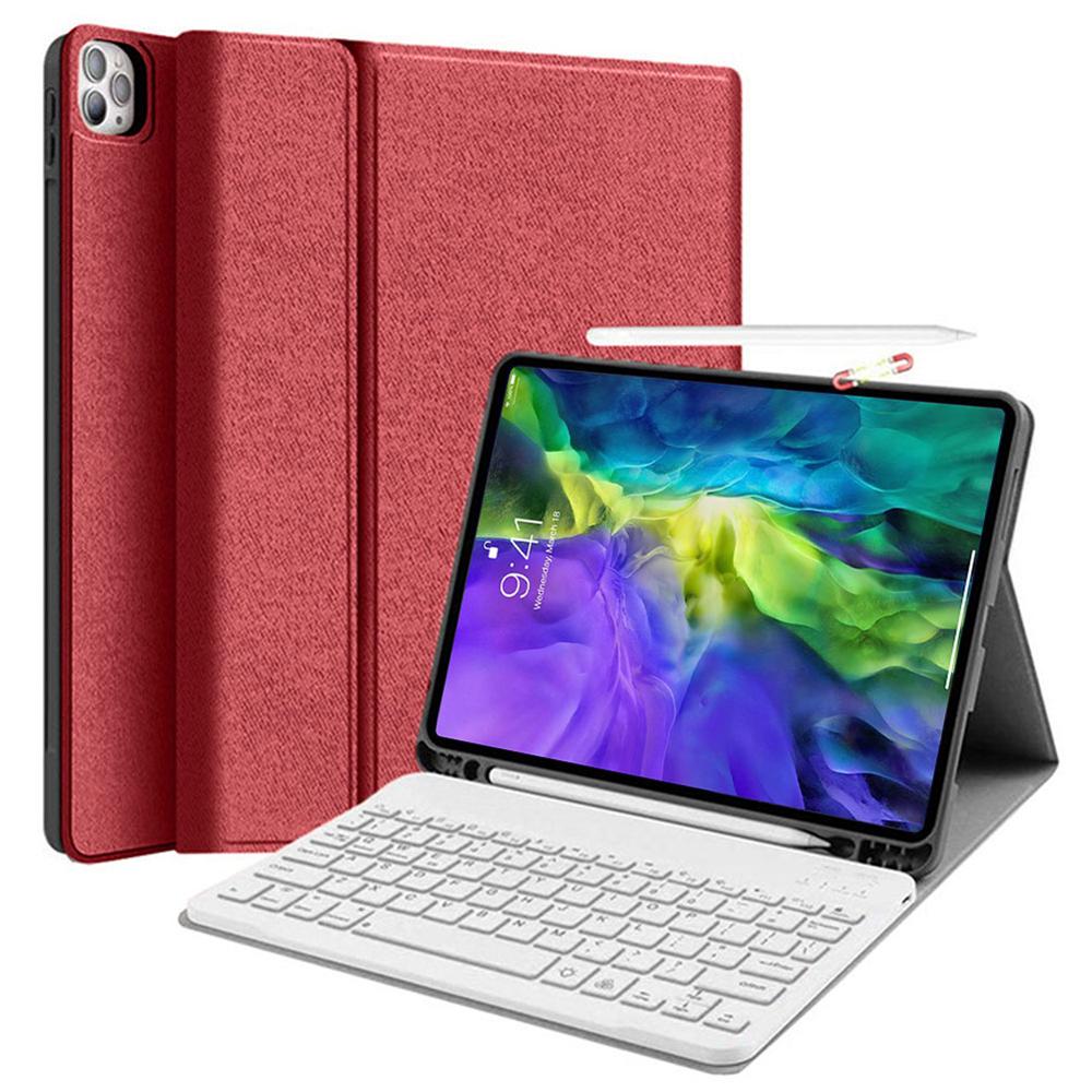 Toetsenbord Case Voor Ipad Pro 11 Inch Bluetooth Keyboard Stand Cover Voor Ipad Pro 11 Met Potlood houder Tablet Shell: Red