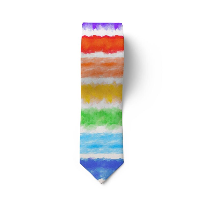 Männer Bunte Krawatte Regenbogen Stripesr Festival 3d Gedruckt Cravate männer Party lässig Hochzeit Hemd Krawatten: Stil2