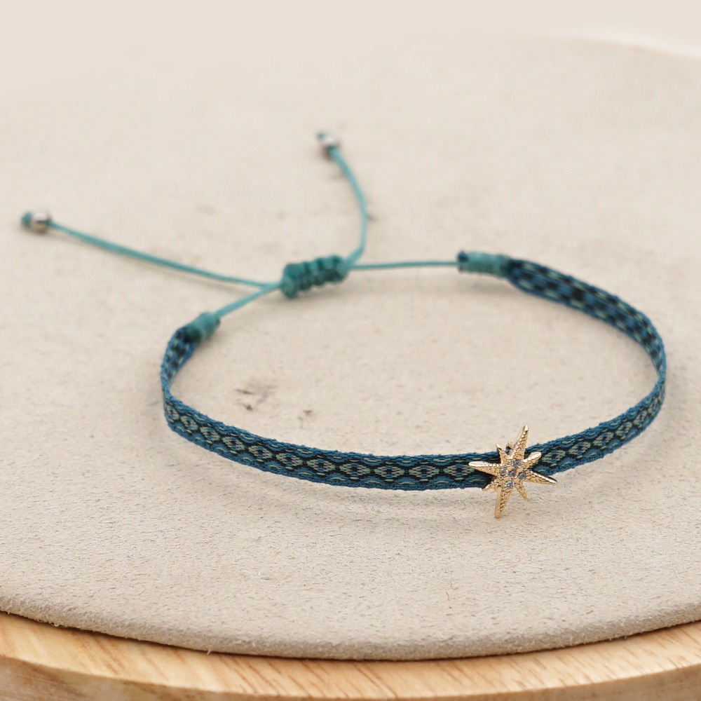 KKBEAD Bracelet tressé à la main strass lettre Bracelets porte-bonheur pour femmes mauvais œil Pulseras bijoux pour amis: Or foncé