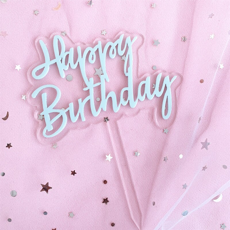 Flower Happy Birthday Cake Topper Garland Letter Cupcake Cake Top Flags for Kids Birthday Party Cake Toppers Baby Shower Supplie: 06 cake topper