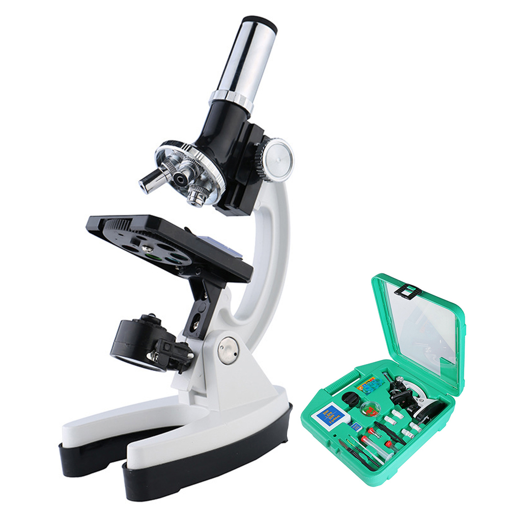 Digitalt mikroskop sæt med tilbehørskit 100x-1200x børnestudenter mikroskop biologi videnskab videnskabeligt laboratorium mini forstørrelsesglas
