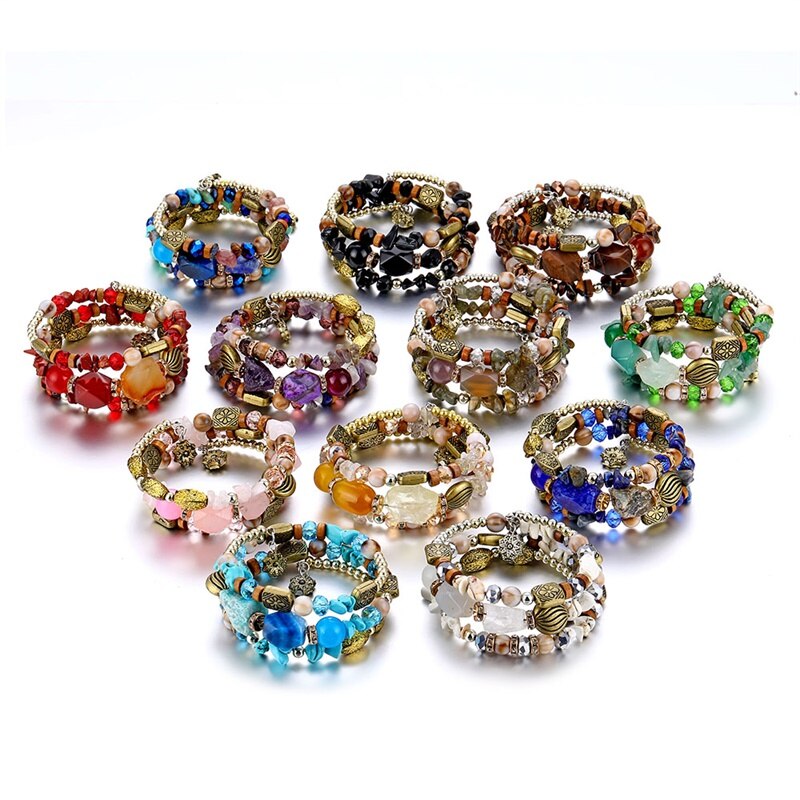 Ifmia Boho Multilayer Resin Stone Armband & Bangles Vrouw Vintage Lange Manchet Armbanden Voor Vrouwen Pulseras Etnische Sieraden