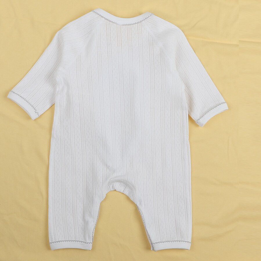 Baby Kleding Pasgeboren Baby Zomer Mesh Romper Baby Katoenen Jumpsuit Jongen Meisje Lange Mouw Kimono Gewaad Pyjama Kid Kleding wit