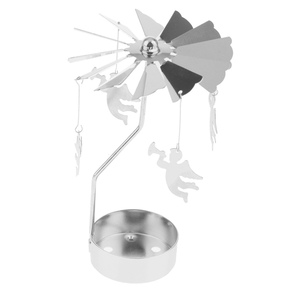 1x Thee Licht Kaars Houder Zilver Roterende Stijl Kandelaar Xmas Decor: Angle
