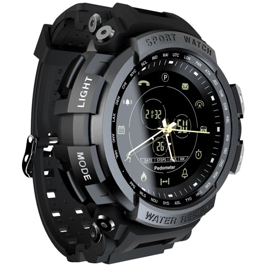 Lokmat MK28 Slimme Horloge 1.14 Inch Scherm Horloge Smart Band BT4.0 Leven Waterdicht Stappenteller Calorieën Alarm Sport Mannen Smartwatch: Black