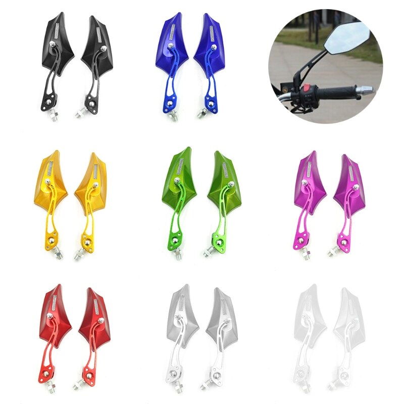 2x Gemodificeerde Spiegels Motorfiets Scooters Achteruitkijkspiegel Side Achteruitkijkspiegels Links Rechts 8Mm 10Mm