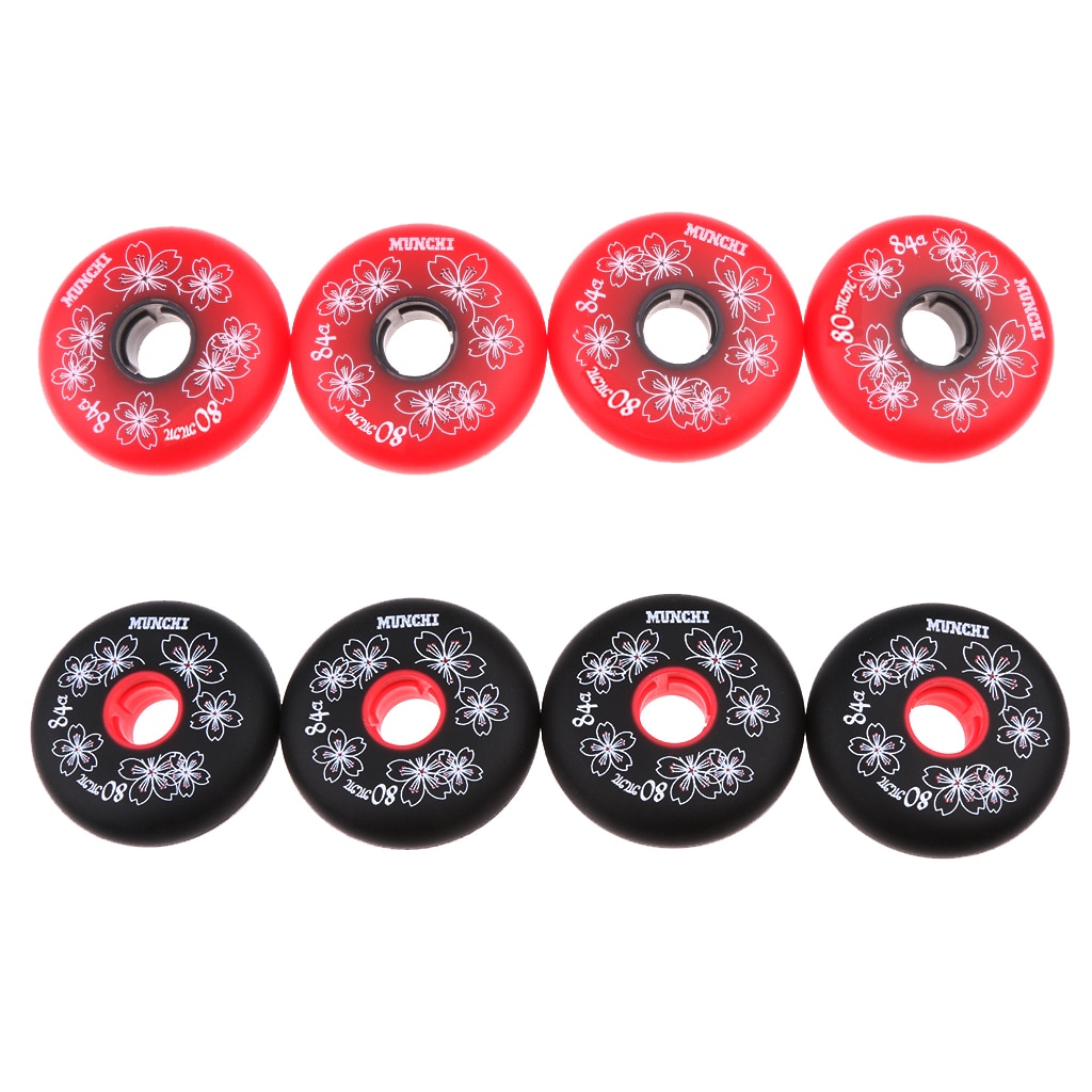 4 Pieces Inline Roller Hockey Fitness Skate Wheels Spare Wheel 84A Spare Wheels