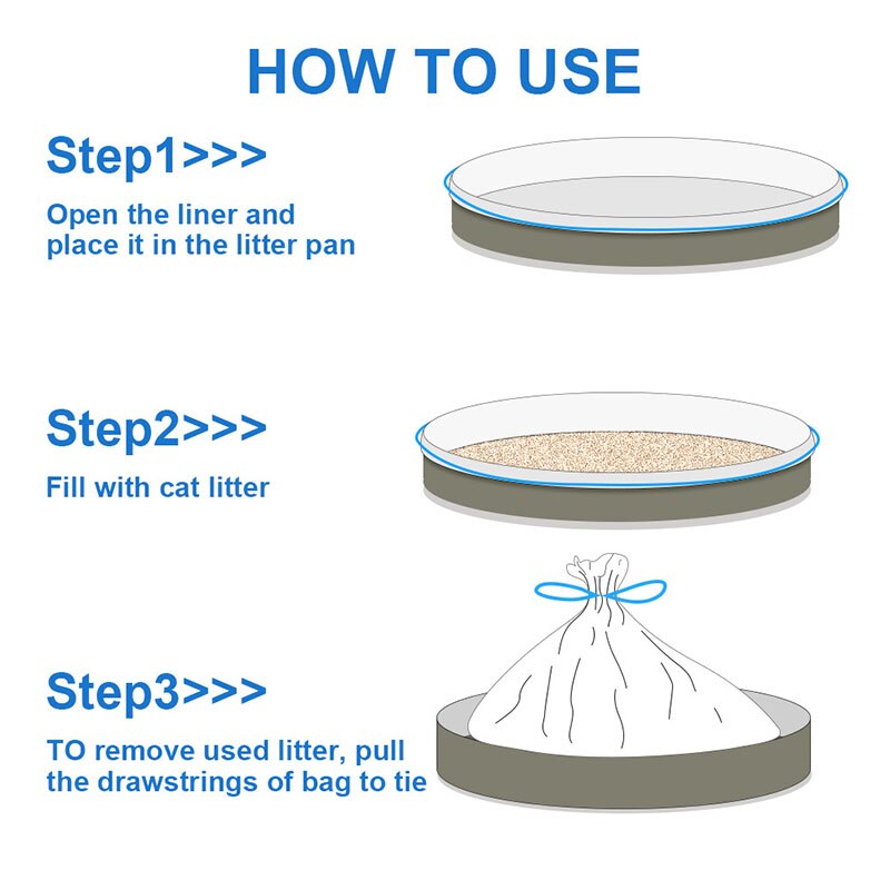 Cat Litter Bag Cat Thickened Rolling Litter Box Lined Garbage Plastic Bag for Cats Poop Toilet Cleaning Supplies Pet Grooming