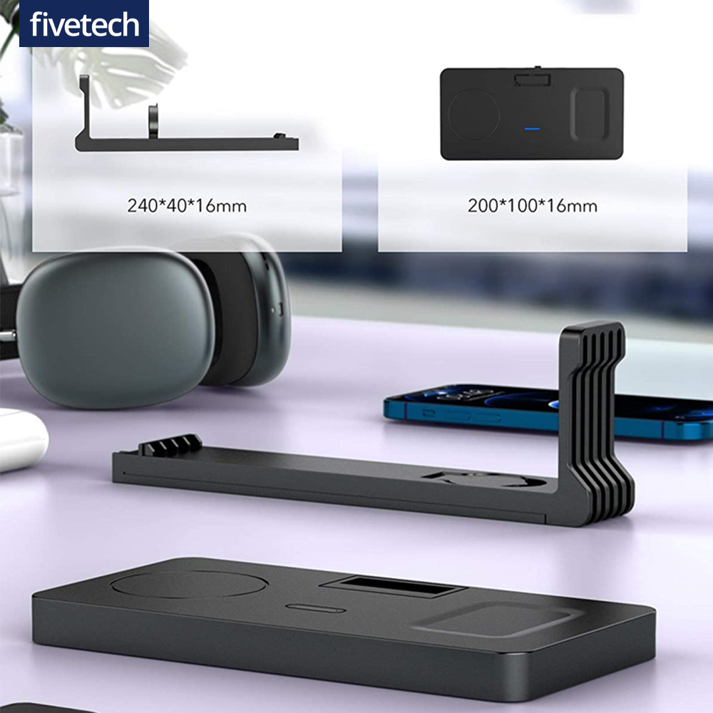 4 in 1 Wireless Charger Stand For Airpods Max iPhone 13 Pro Apple Watch QI Fast Wireless Charging Station For Airpods 2 3