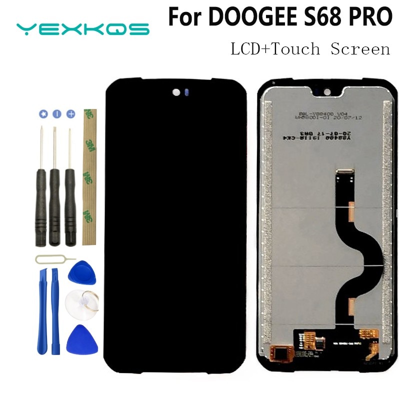 Novo original 5.9 polegada tela de toque + 2280x1080 display lcd assembléia substituição para doogee s68 pro/s68pro android 9.0 telefone + ferramentas