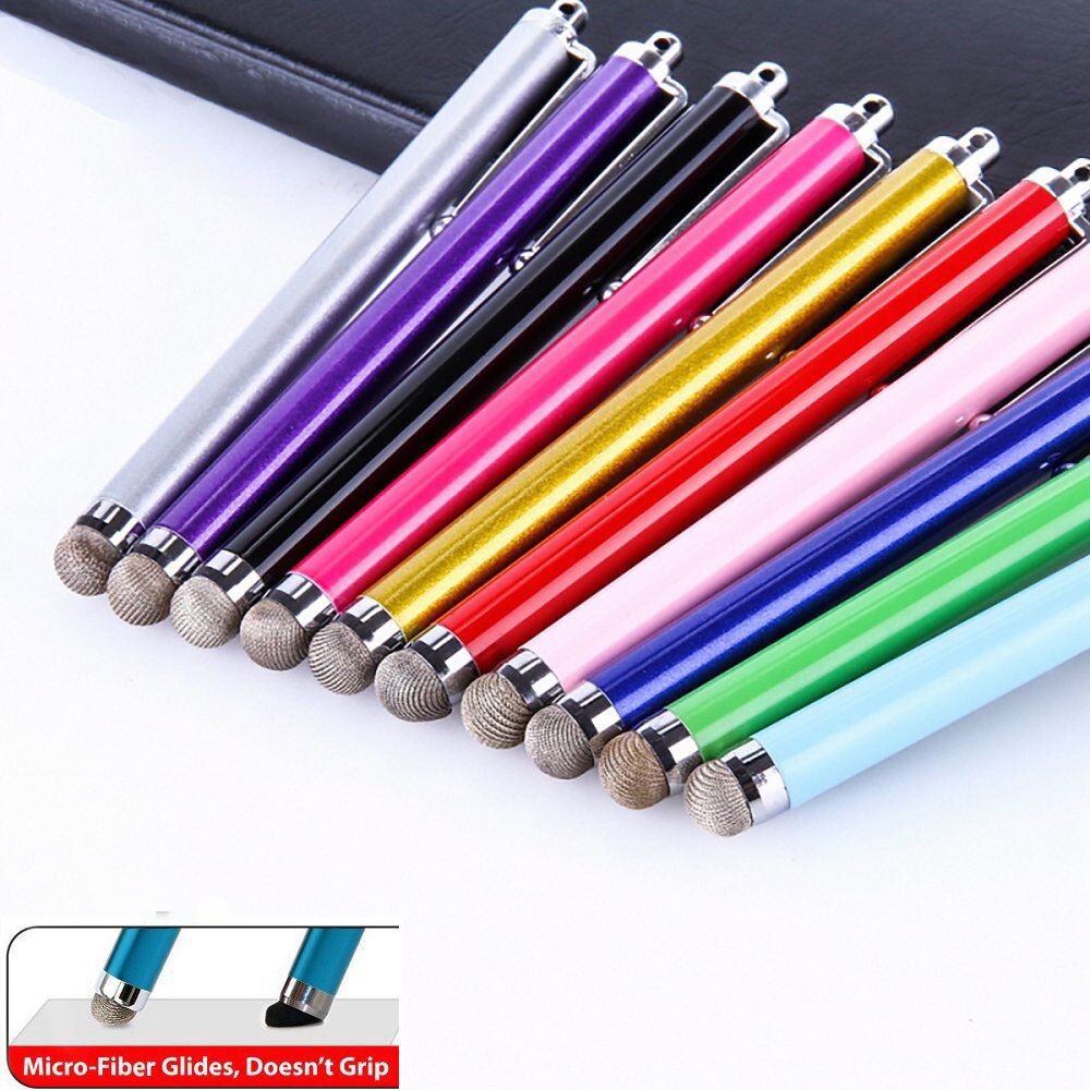 10Pcs/Set Mesh Fiber Capacitive Stylus Pen Metal Touch Screen Pens for All Capacitive screen Smart Phone Tablet