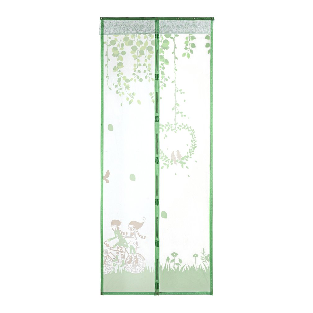 Magnetic Fly Bug Anti Insect Mosquito Screen Clear Mesh Self-closed Soft Yarn Door Tulle for Curtain Balcony Offices Green