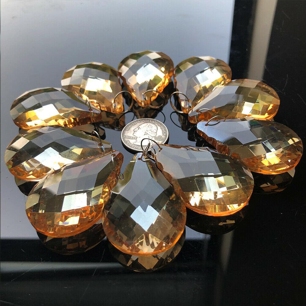 10pc 50mm champagne kristallkrona prisma ljus del hängen diy suncatcher crystal