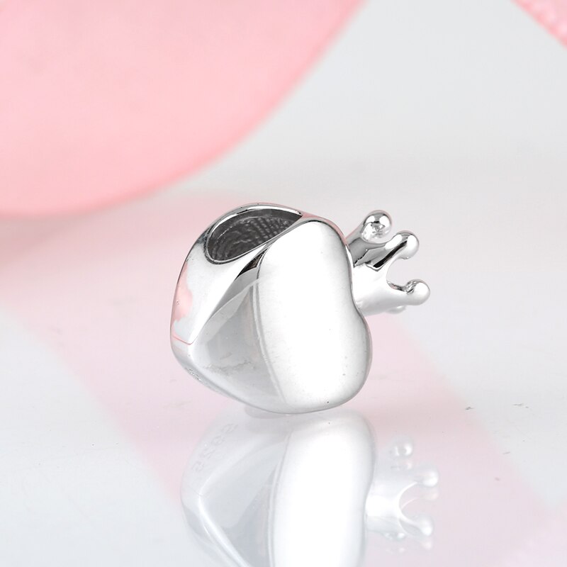 Regalo di Giorno di san valentino 925 Sterling Silver Just Married cuore Corona della regina Misura Branelli Originale JIUHAO Braccialetto di Fascino Monili che fanno