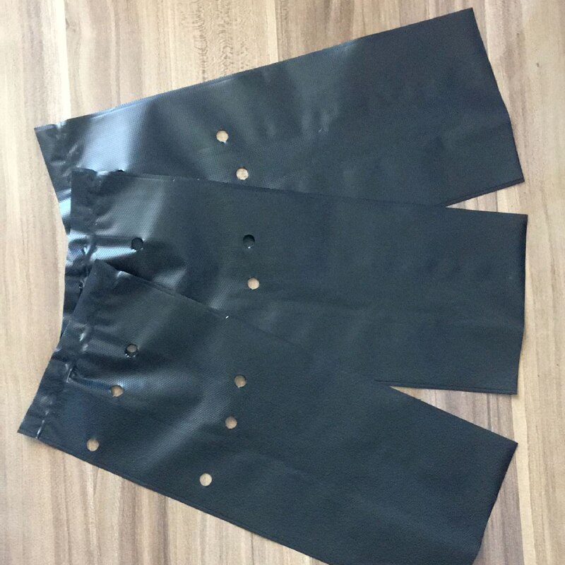 Bolsas de plástico para vivero de 100 piezas, con agujero transpirable, para cultivo de plantas, macetas de plántulas, jardinería, color negro, suministros de jardín