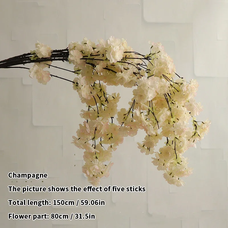 Künstliche Kirschblüte, rosa, weißer Kirschbaum, Seidenblume, Frühlingskirsche, DIY Bonsai-Bogen, Hochzeit, Requisiten, Heimdekoration: verrotten