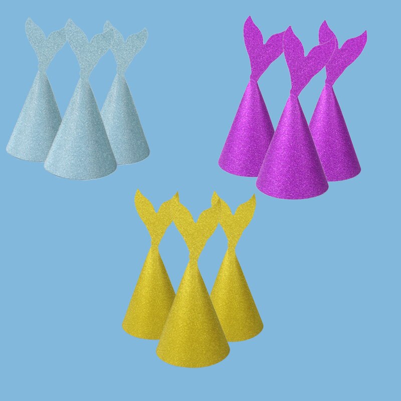 Gorro de sirena para cumpleaños, suministros de de cumpleaños, decoración de de cumpleaños, , 12 Uds., HW79