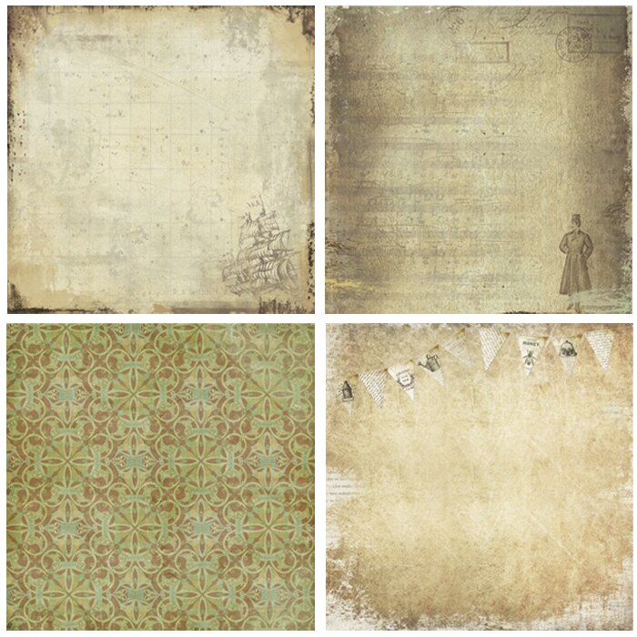 24pcs 6" Single-side attraciive time pattern papercraft art paper handmade scrapbooking kit set books