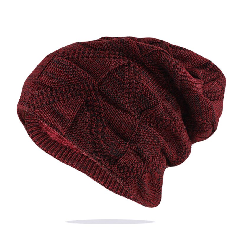 Stil vinter huer skullies mænd kvinder & #39 ;s varm hue strikket ben hue mærke mandlige farverige afslappet stjerne hatte kasket: Rød