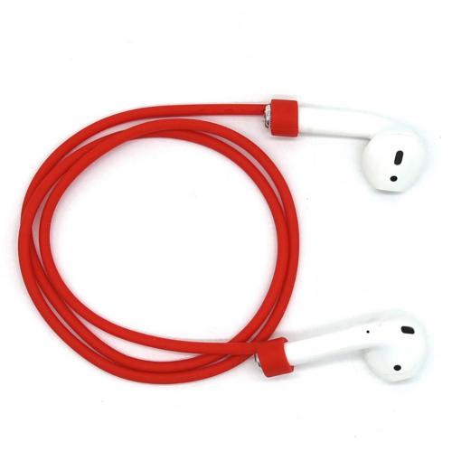 Durable Soft Silicone Neckband Anti-lose Cable Lanyard for Apples Air-Pods Bluetooth Earphones Easy To Install: Red