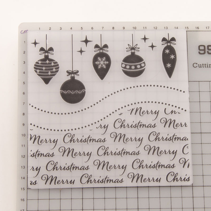 Christmas ornaments Embossing Folder Plastic Merry Christmas Template DIY Handmade Scrapbooking Card Supplies