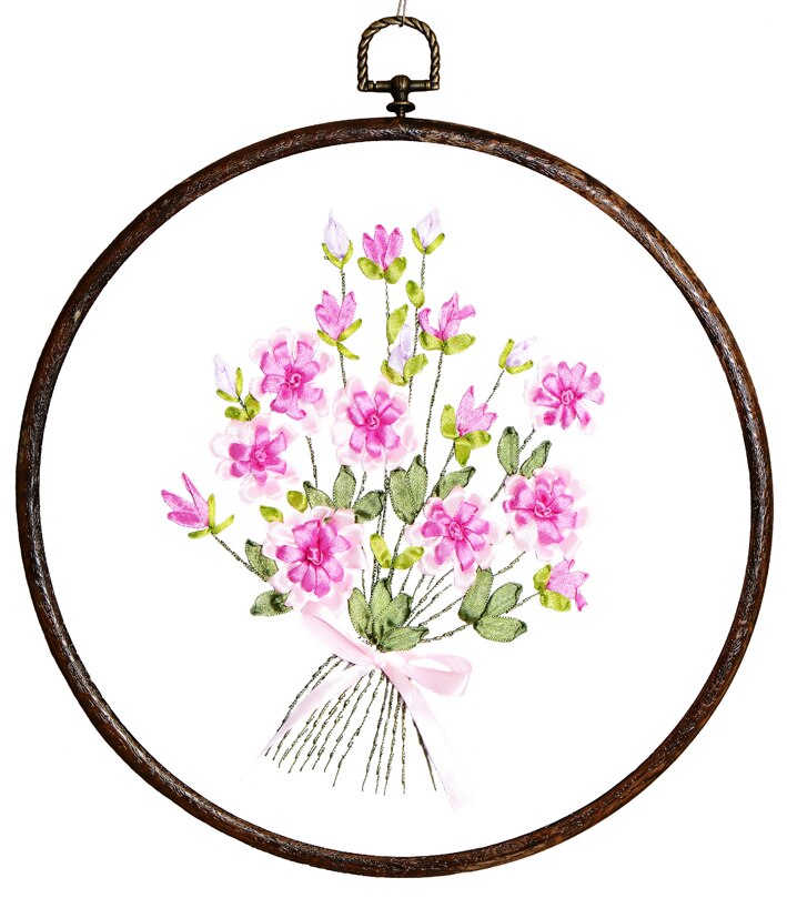 30 x 30cm blomster båndbroderisæt pletmalesæt håndværkssæt diy håndlavet håndarbejde kunst boligindretning: Blomster 2