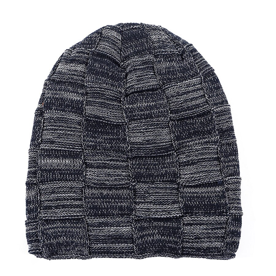 Herfst/Winter Veelzijdige Twee-Kleur Vierkante Trui Voor Mannen Gebreide Muts Plus Fluwelen Oor Bescherming Te Houden warm