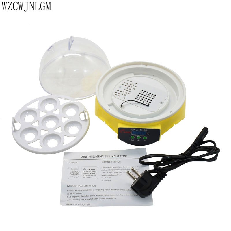 Mini 7 æg fjerkræ automatisk digital temperatur rugemaskine elektronisk display temperatur kontrol ruge udstyr 1 sæt