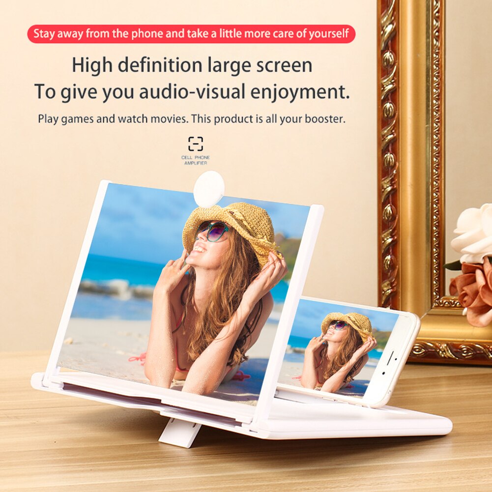 10Inch 3D Vouwen Screen Versterker Mobiele Telefoon Video Hd Video Vergrootglas Stand Voor Film Smart Telefoon Beugel Houder