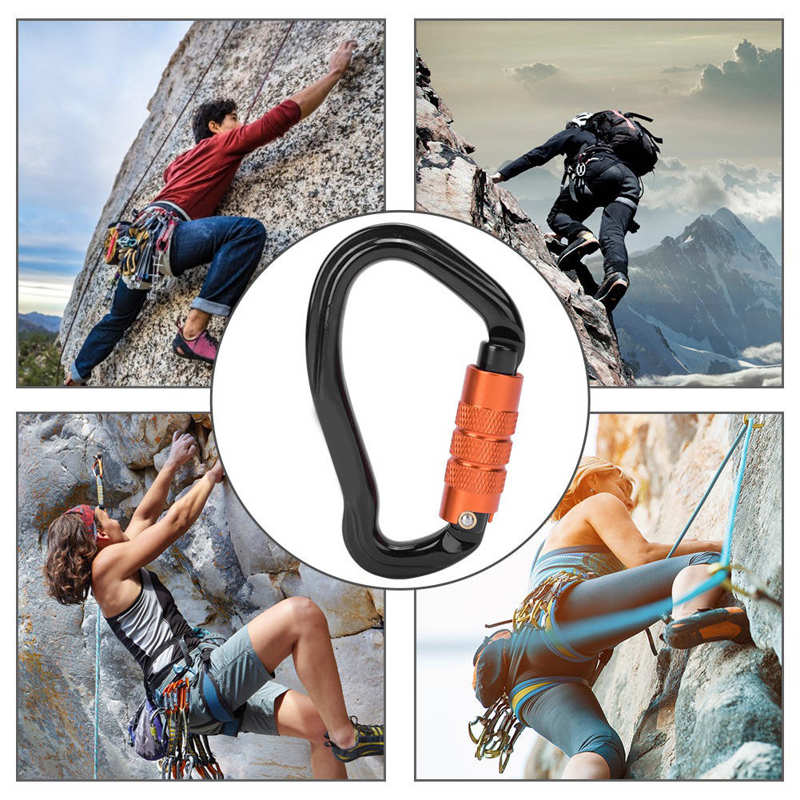 7075 Aviation Aluminum Master Lock Carabiner Safety Buckle Security Equipment Gear for Outdoor Climbing