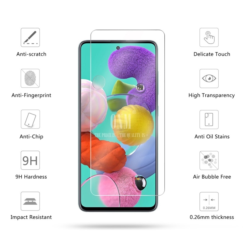 2 Pcs Gehard Glas Voor Samsung Galaxy A51 Screen Protector Premium Gehard Voor Samsung Galaxy A51 Scherm Beschermende Film