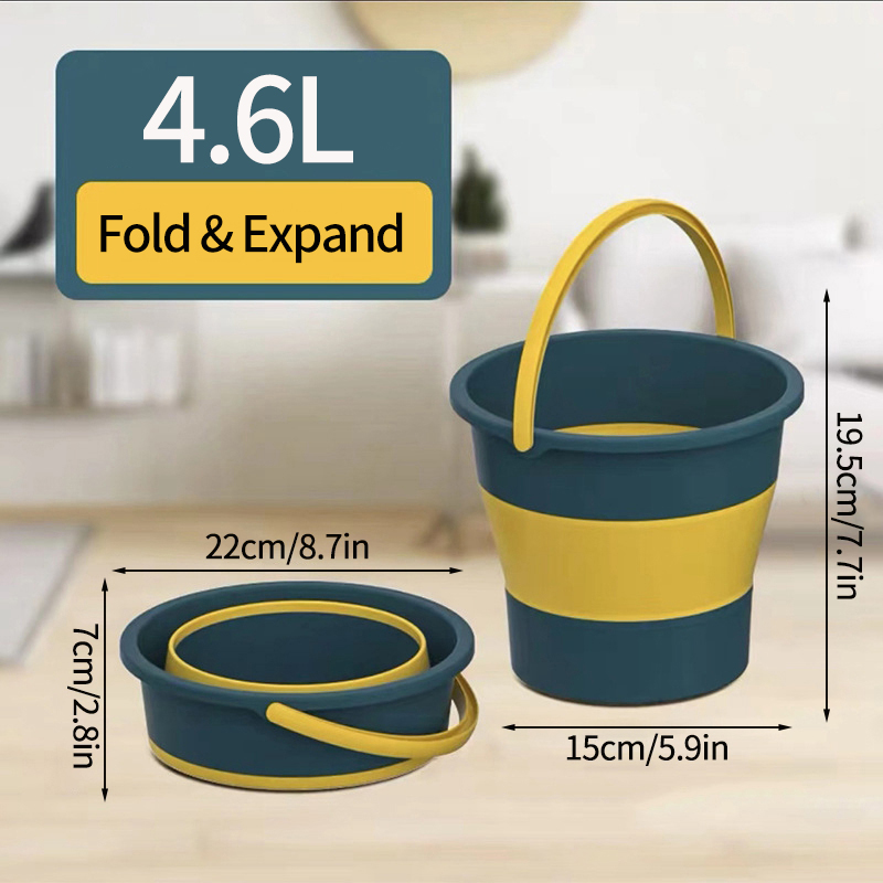 5/10L Foldable Silicone Bucket Portable Camping Water Container Car Wash Water Bucket Fishing Bucket Camping Shower Equipment: green