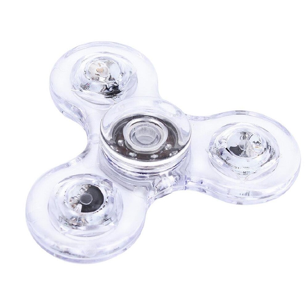 Led Licht Spinner Met Switch Plastic Edc Hand Speelgoed Voor Autisme En Adhd Relief Focus Angst Stress Speelgoed Rainbow