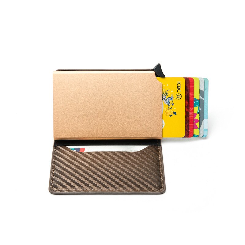 Zovyvol Rfid Pu Leather Carbon Fiber Wallet Protector Credit Kaarthouder Slim Card Case Mini Carteira