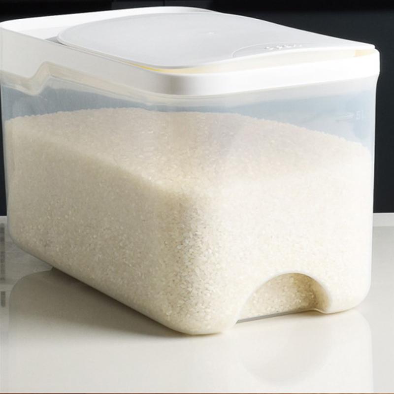 5kg ris förvaringslåda spannmål spannmål dispenser flip lock mat arrangör behållare kök förvaring förseglade ris hink insektsäker