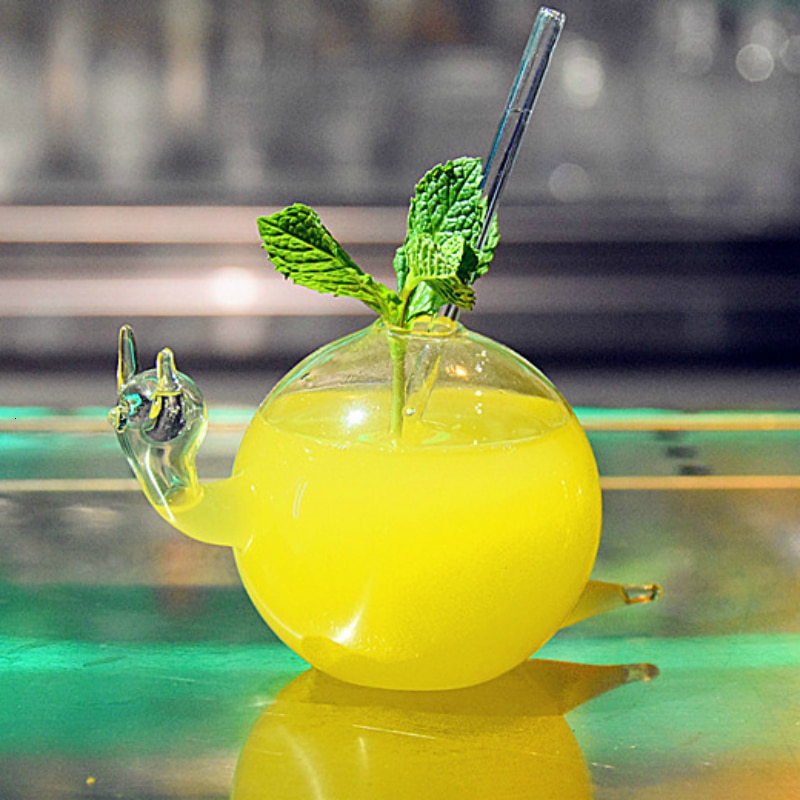 Snigel cocktailglas saft agave rött vin stor kapacitet transparent glasvara molekyl sotighet originalitet kopp: 1 x 240ml 1 xstraw