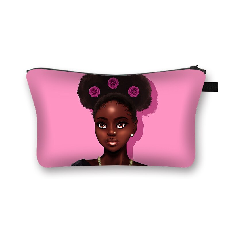 Dio Dice Che Sono di Colore Nero Sacchetti Cosmetici Afro Donne Sacchetti di Trucco Nero È Bello Delle Signore Caso Cosmetico Ragazze Organizzatori Bag: hzbafro02