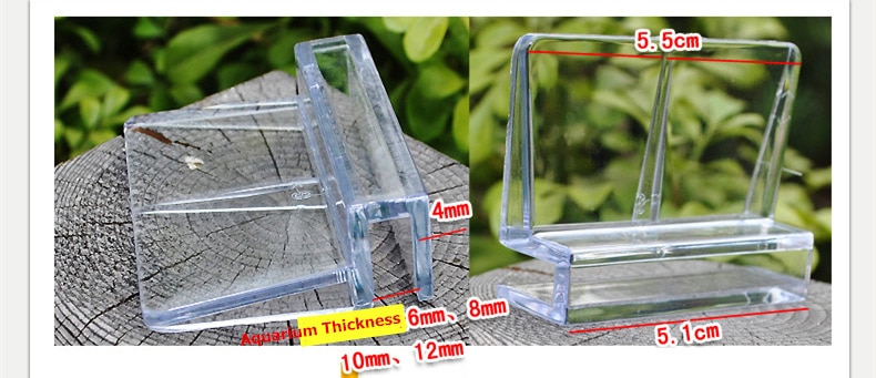 Soporte acrílico para acuario, tanque de peces, abrazadera de cristal fija, soporte para iluminación de apoyo, filtro de tapa de acuario AT011 6/8/10/12mm