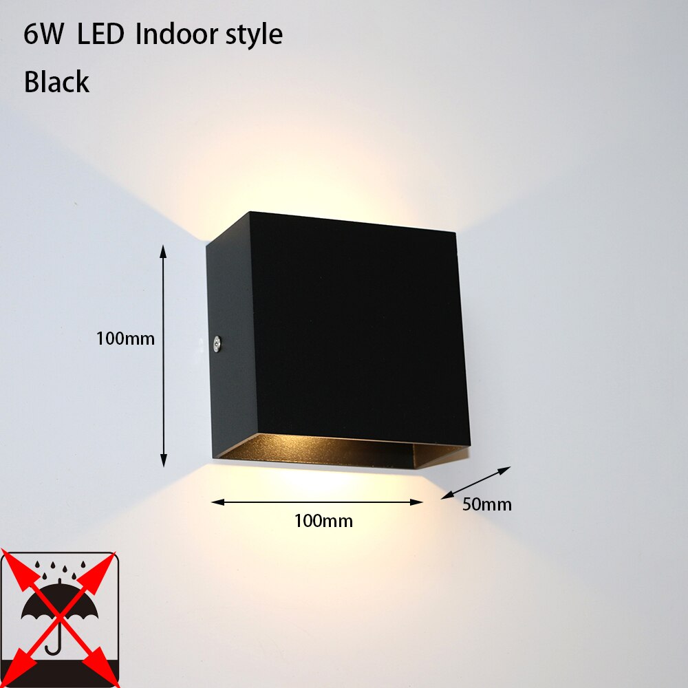 6w ledet utendørs vanntett vegglampe soverom stue innendørs vegglampe hjem belysning hagegang korridor dekorere vegglampe: Lysegrå / Kald hvit